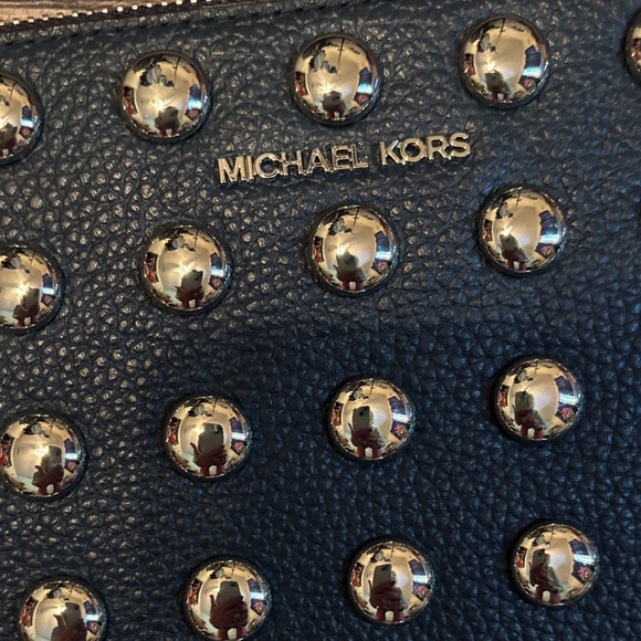 Michael Kors Black and Gold Studded Pouch - Picture 3 of 4